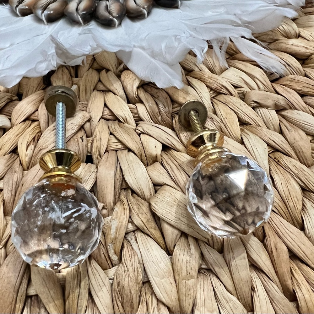 2 Crystal Anthropologie Knobs